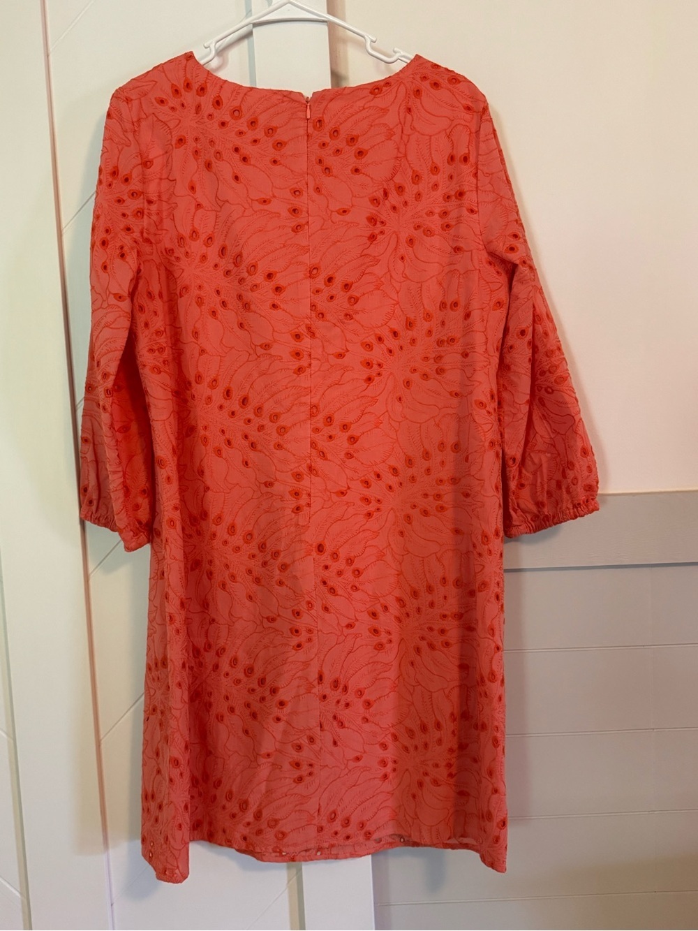 Preston & York Coral Eyelet Embroidered Shift Dress Size 10 - Picture 5 of 8